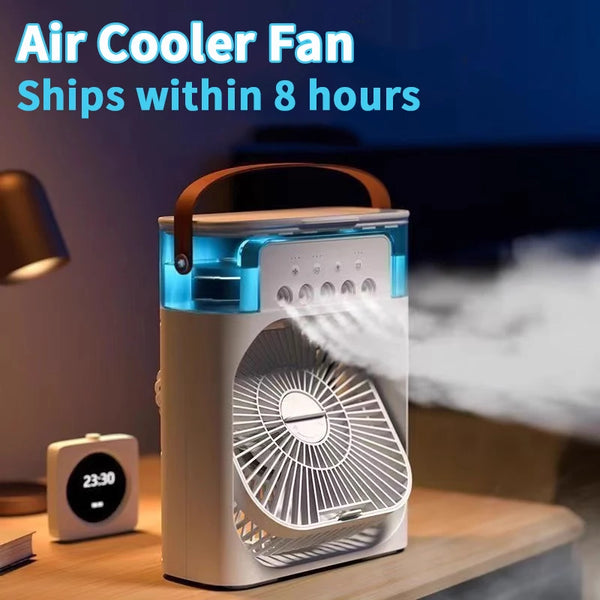 WishStore™ New 3 In 1 Fan Household Mini Air Cooler LED Night  Air  Office Home